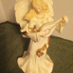 Elegant Angel Figurine with Gold Accents